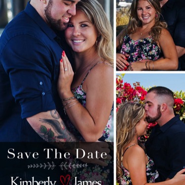 WORK: Wedding Save The Date Postcard (Photoshop) (2018) | CLIENT: Kim and James Campbell, Los Angeles, California