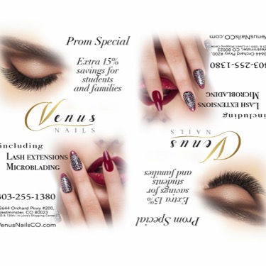 WORK: 2-Up Flyer Design (Vector, Illustrator) (2022) | CLIENT: Venus Nail & Spa, Thorton, Colorado